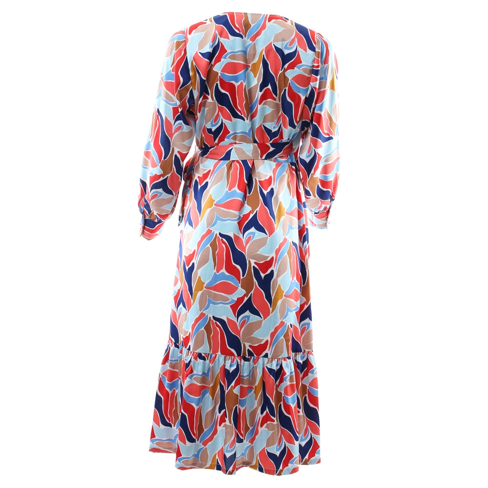 Rant & Rave Cassandra Wrap Dress - Blue/Coral
