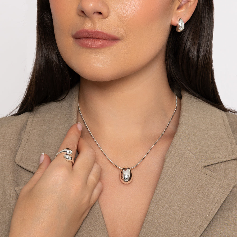 Knight & Day Chunky Silver Teardrop Pendant