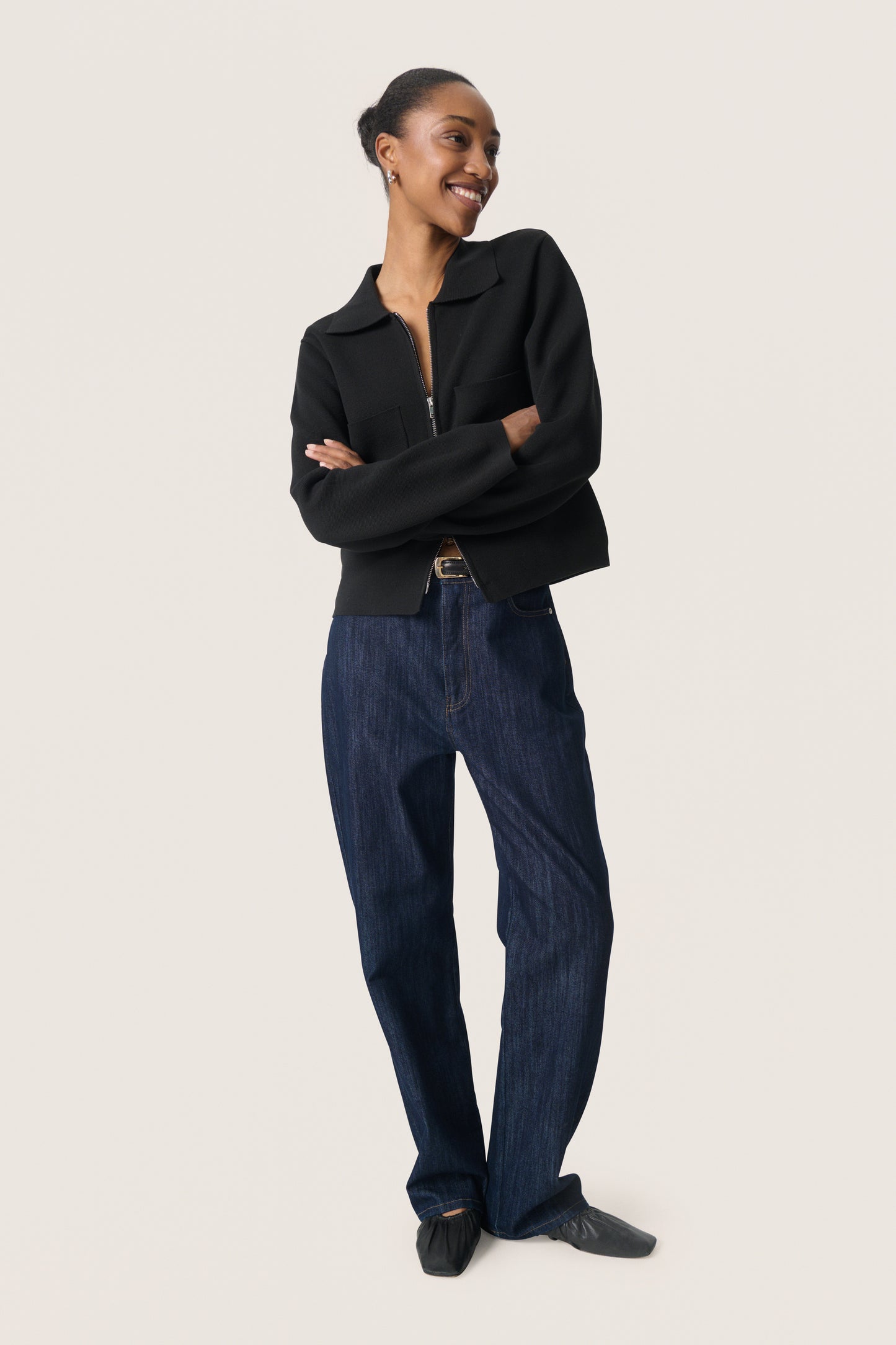 Soaked Havena Zip Knit Jacket - Black