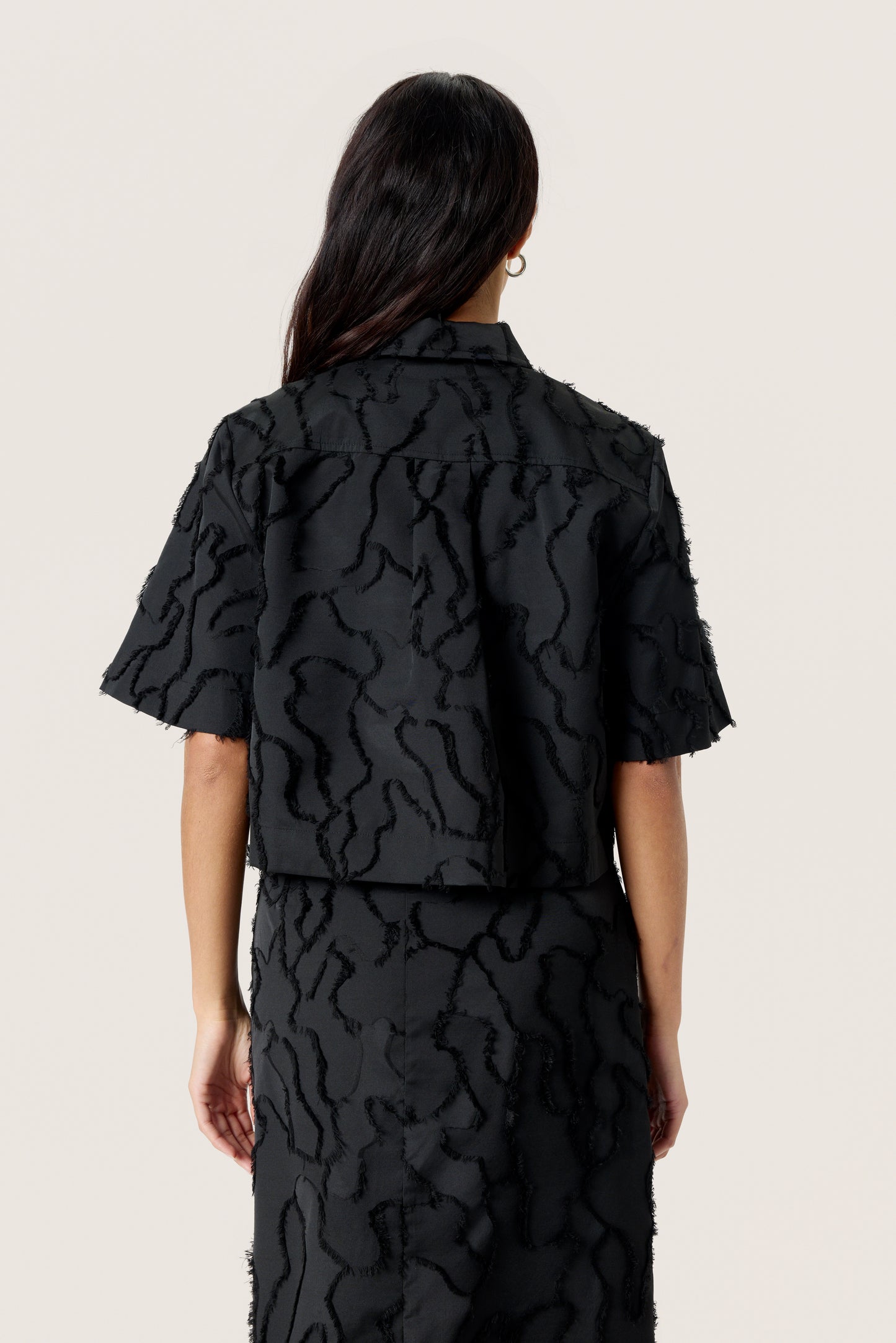 Soaked Nadina Cropped Shirt - Black