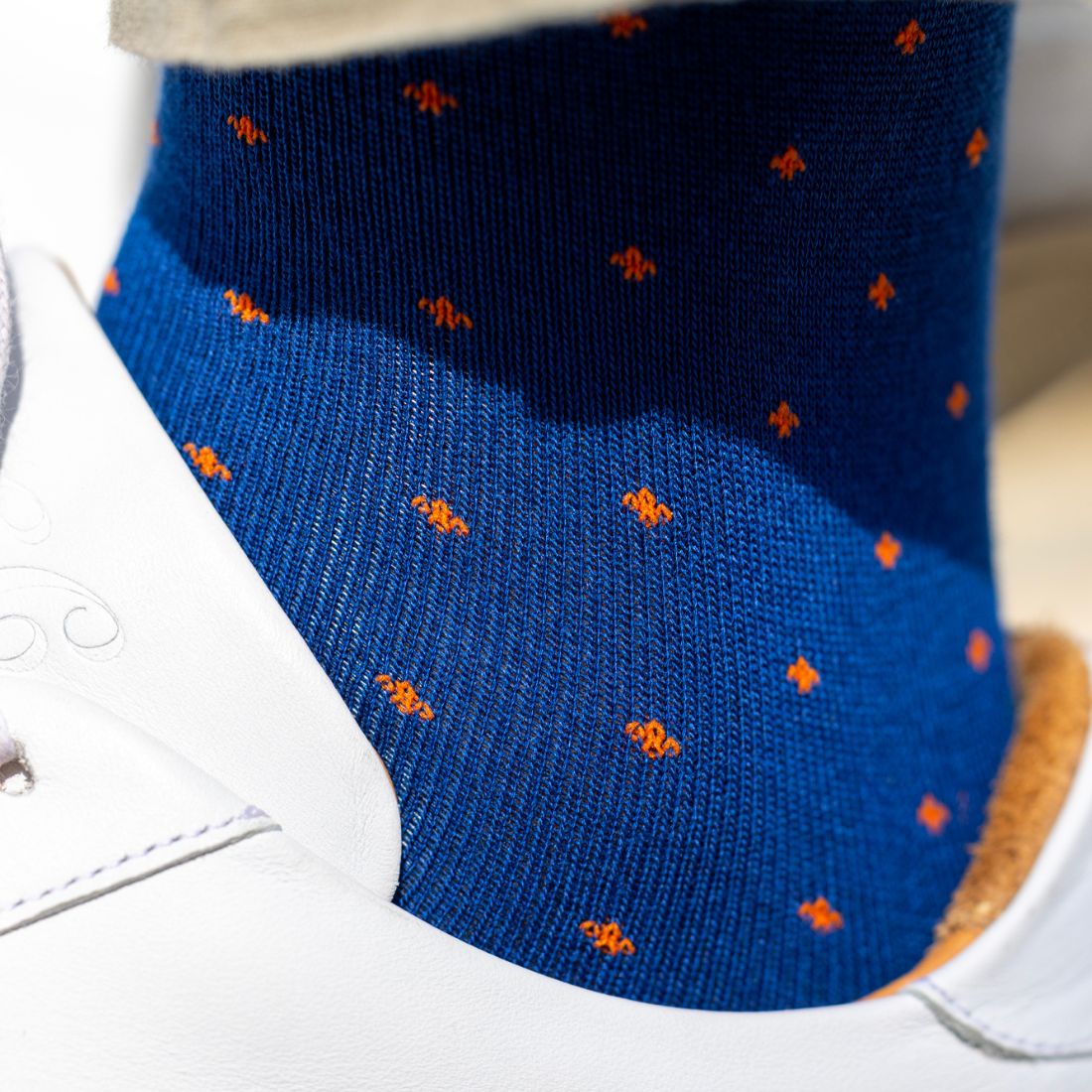 Swole Panda Bamboo Sock - Navy Dot