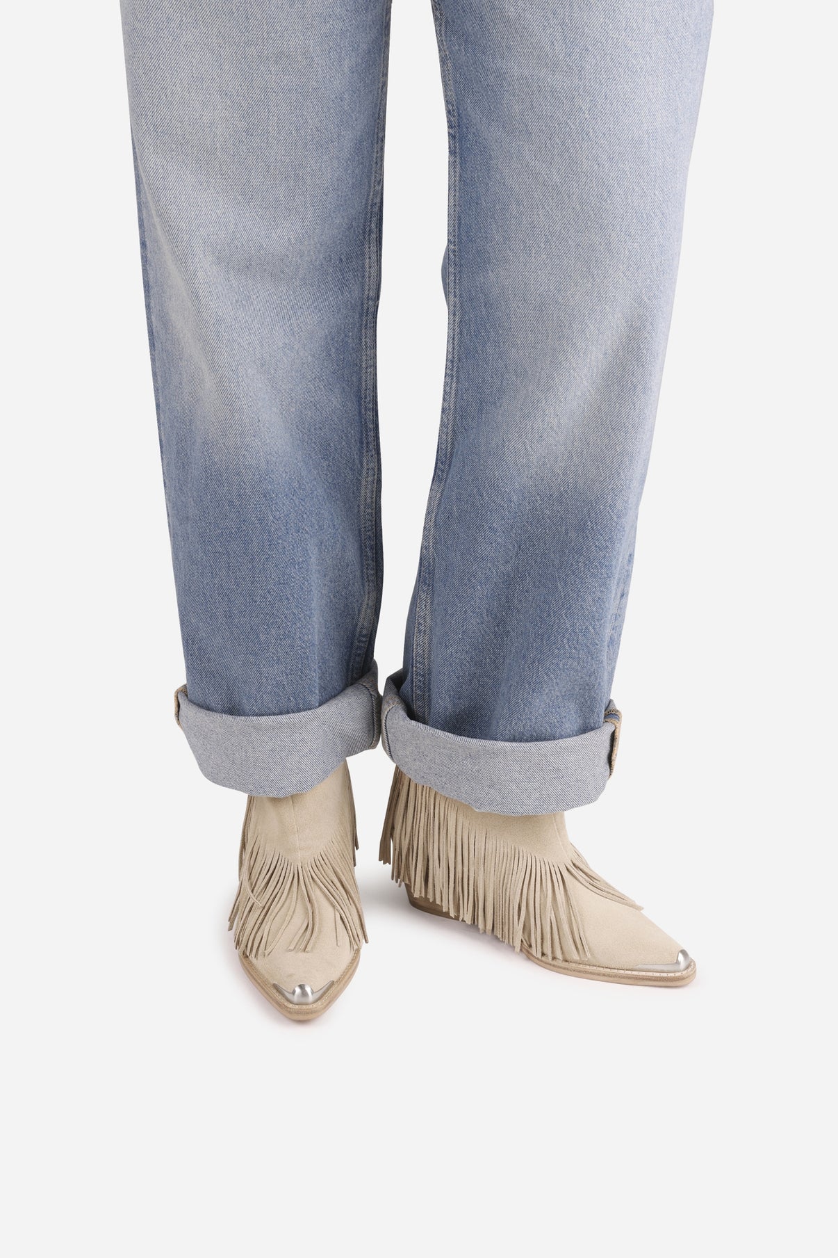 BRONX Jukeson Western Ankle Boot - Oatmilk