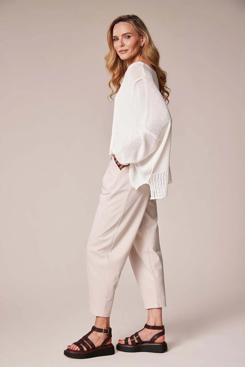 Deck Layer Knit Pullover - White