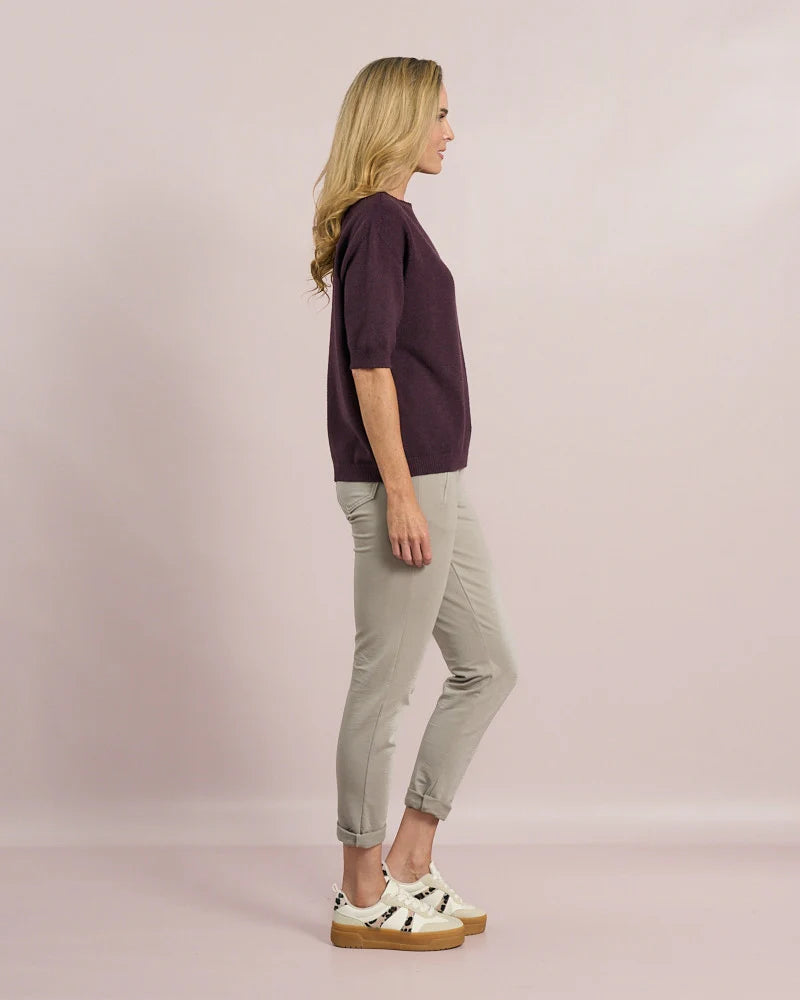 Deck Round Short Sleeve Jumper - Mulberry