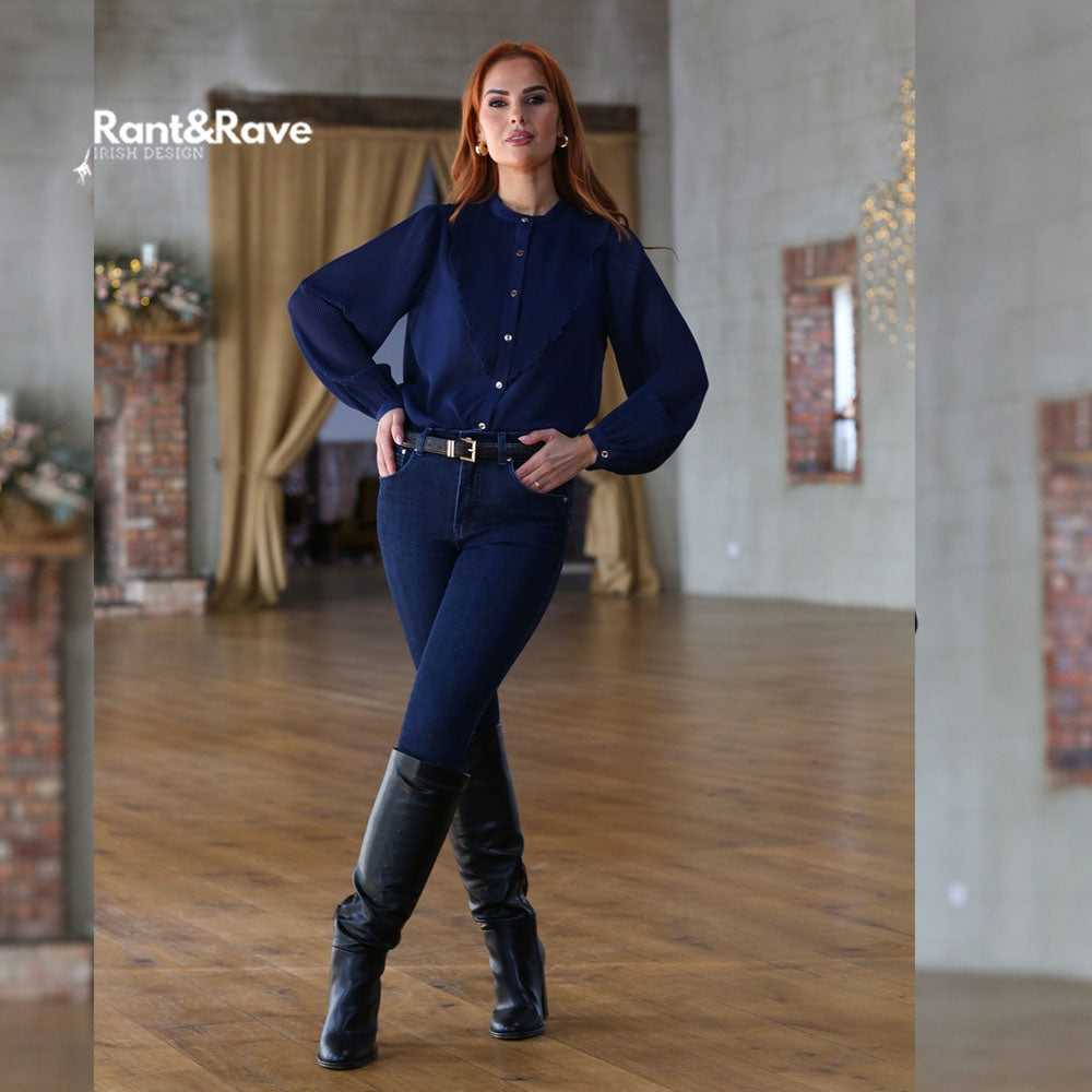 Rant & Rave Louella Blouse -Navy