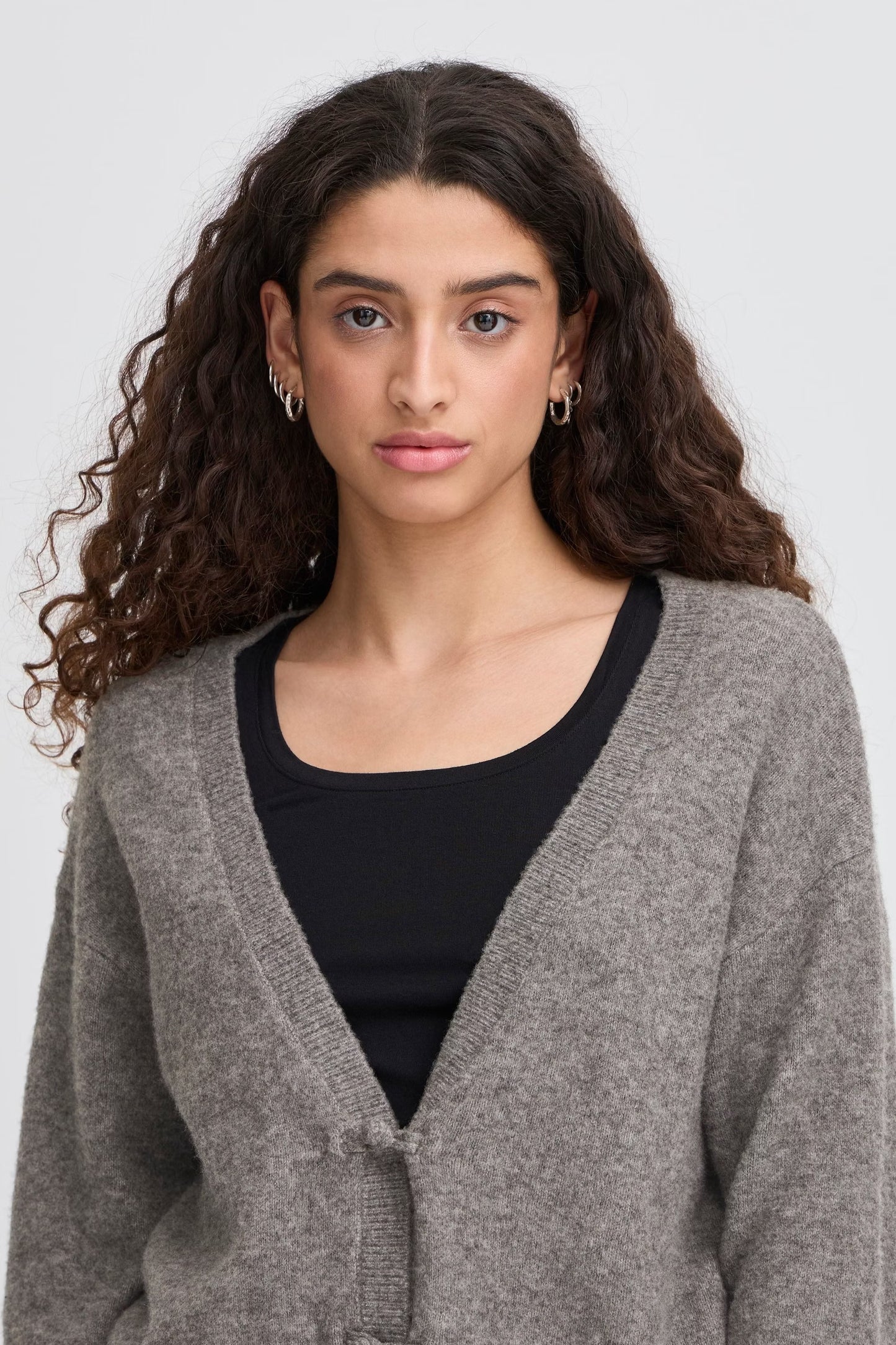 IChi Dasila Knit Cardigan - Grey
