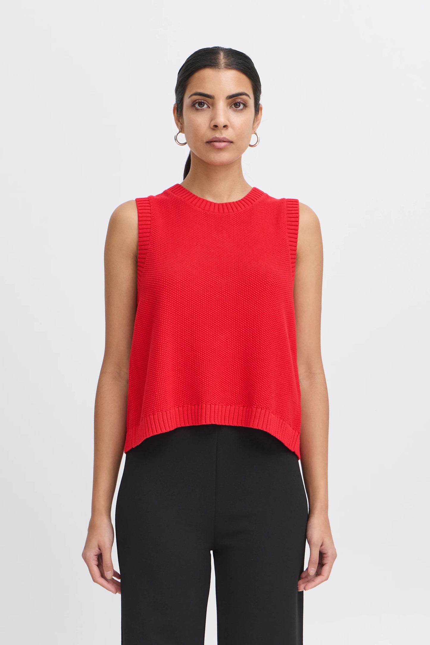 ICHI IHDOTTIES Sleeveless Jumper - Red