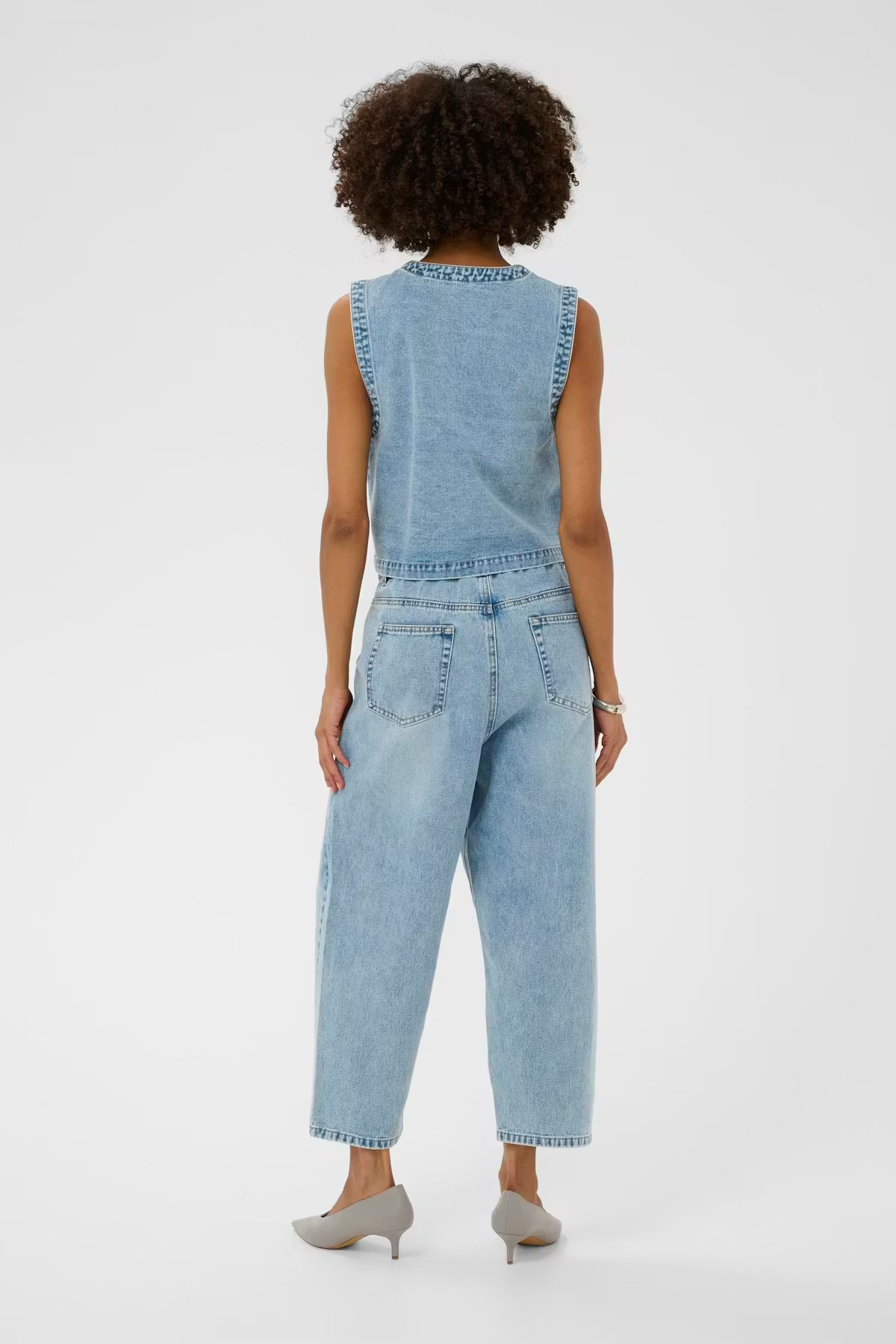 Culture Tiala Aniceta Embroidery Waistcoat - Denim