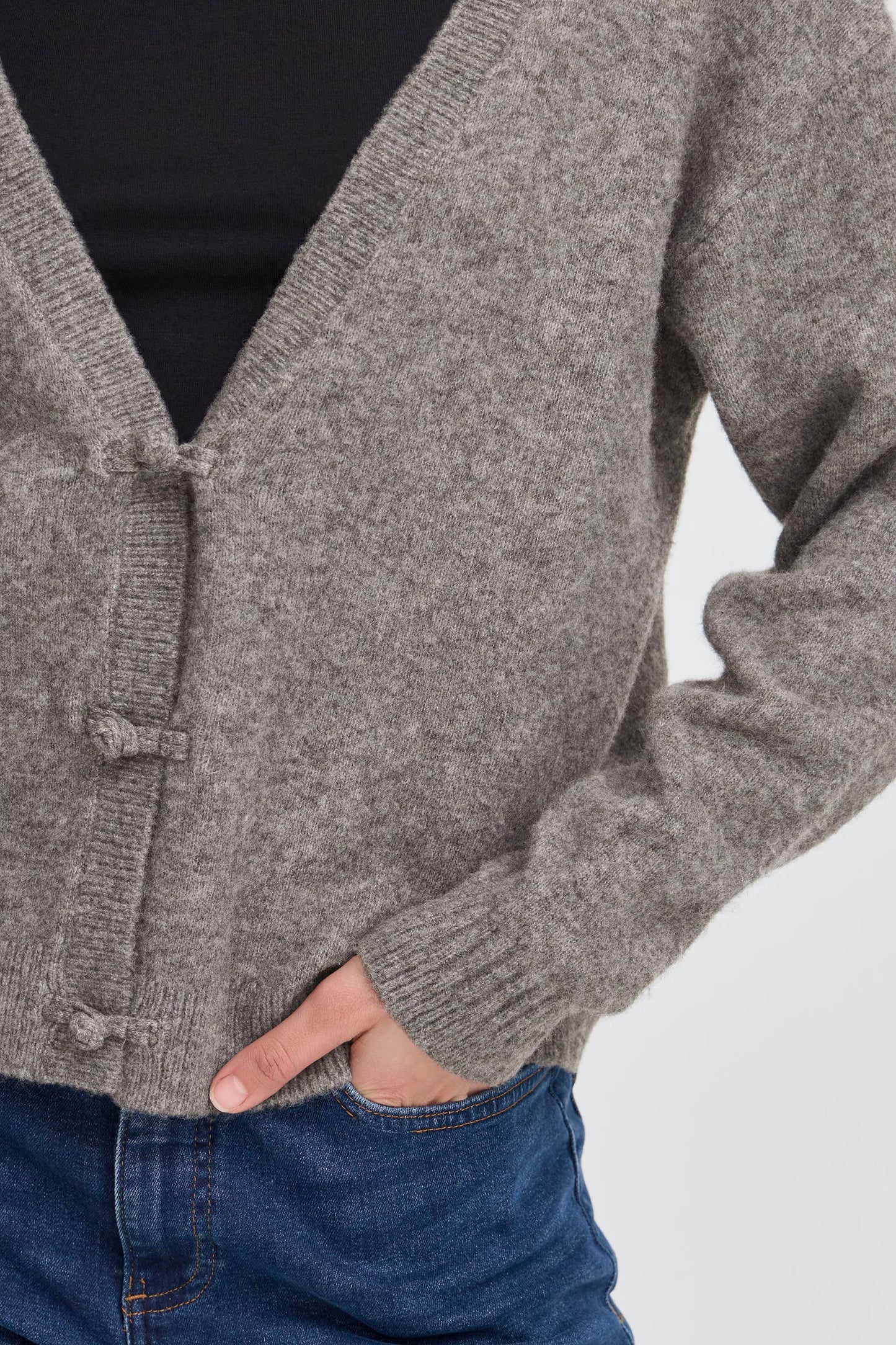 IChi Dasila Knit Cardigan - Grey