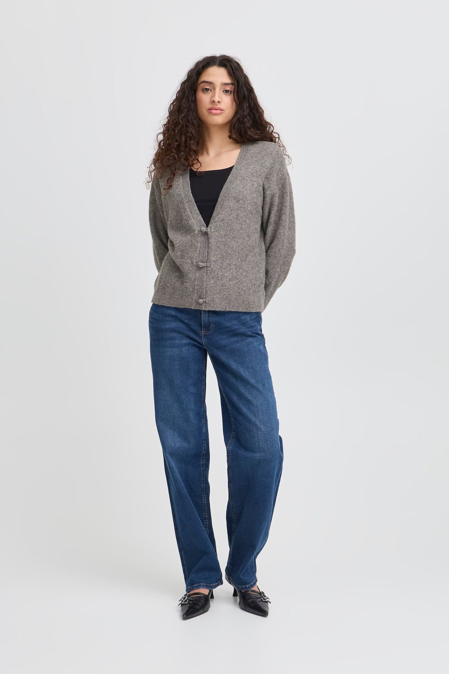 IChi Dasila Knit Cardigan - Grey