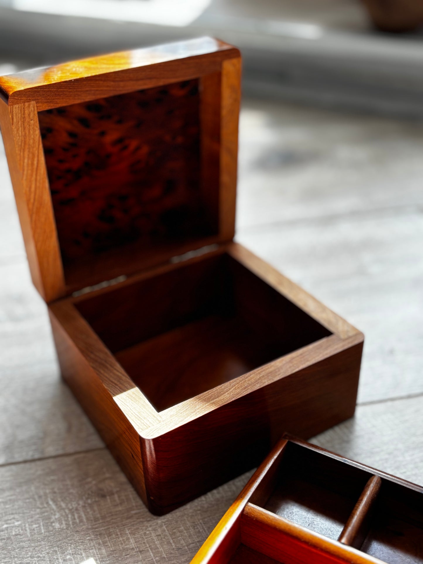 Handmade Wooden Square Jewellery Box
