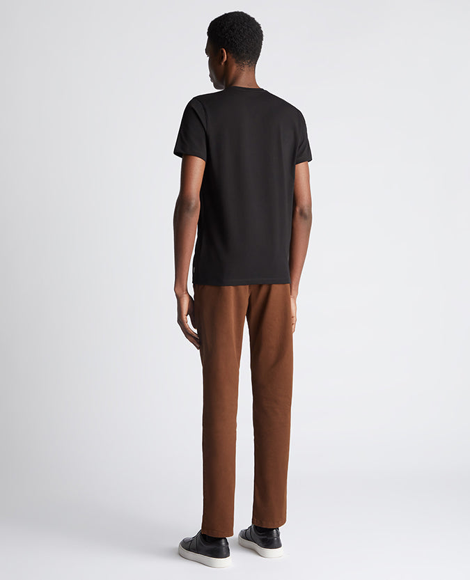 Remus Uomo Tapered Fit Cotton T-Shirt- Black