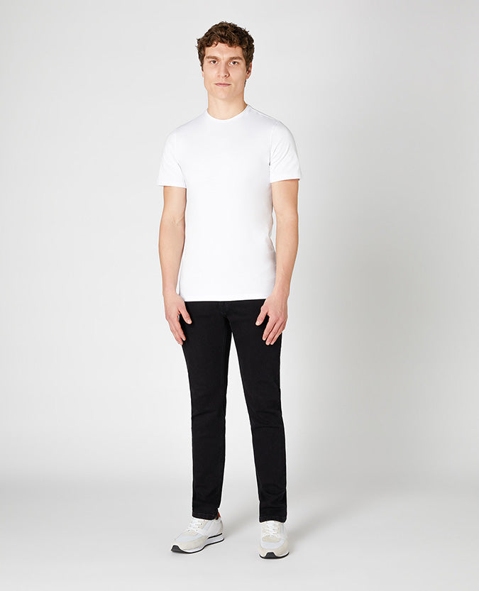 Remus Uomo Tapered Fit Cotton-Stretch T-Shirt - White