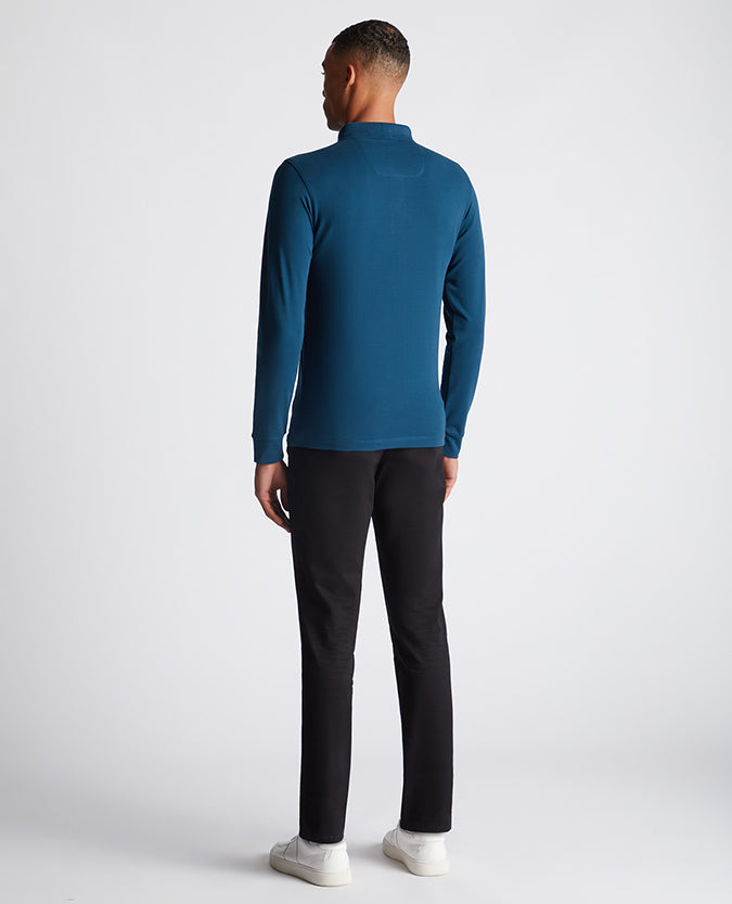 Remus Uomo Long-Sleeve Polo Shirt - Dark Blue