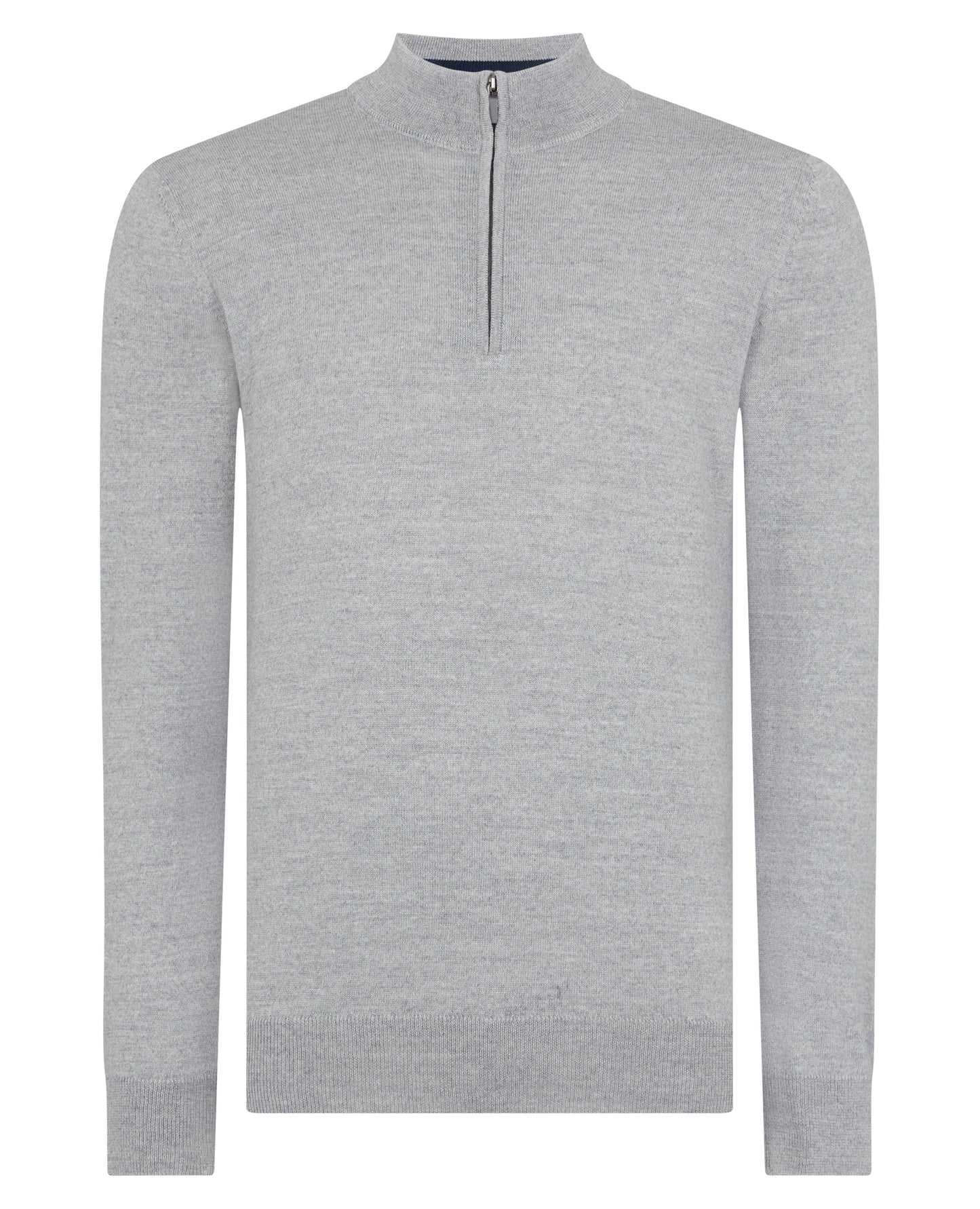 Remus Uomo Half Zip Sweater - Light Grey