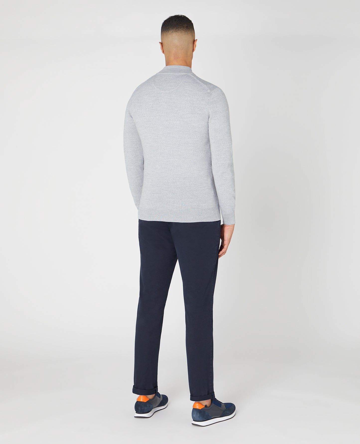 Remus Uomo Half Zip Sweater - Light Grey