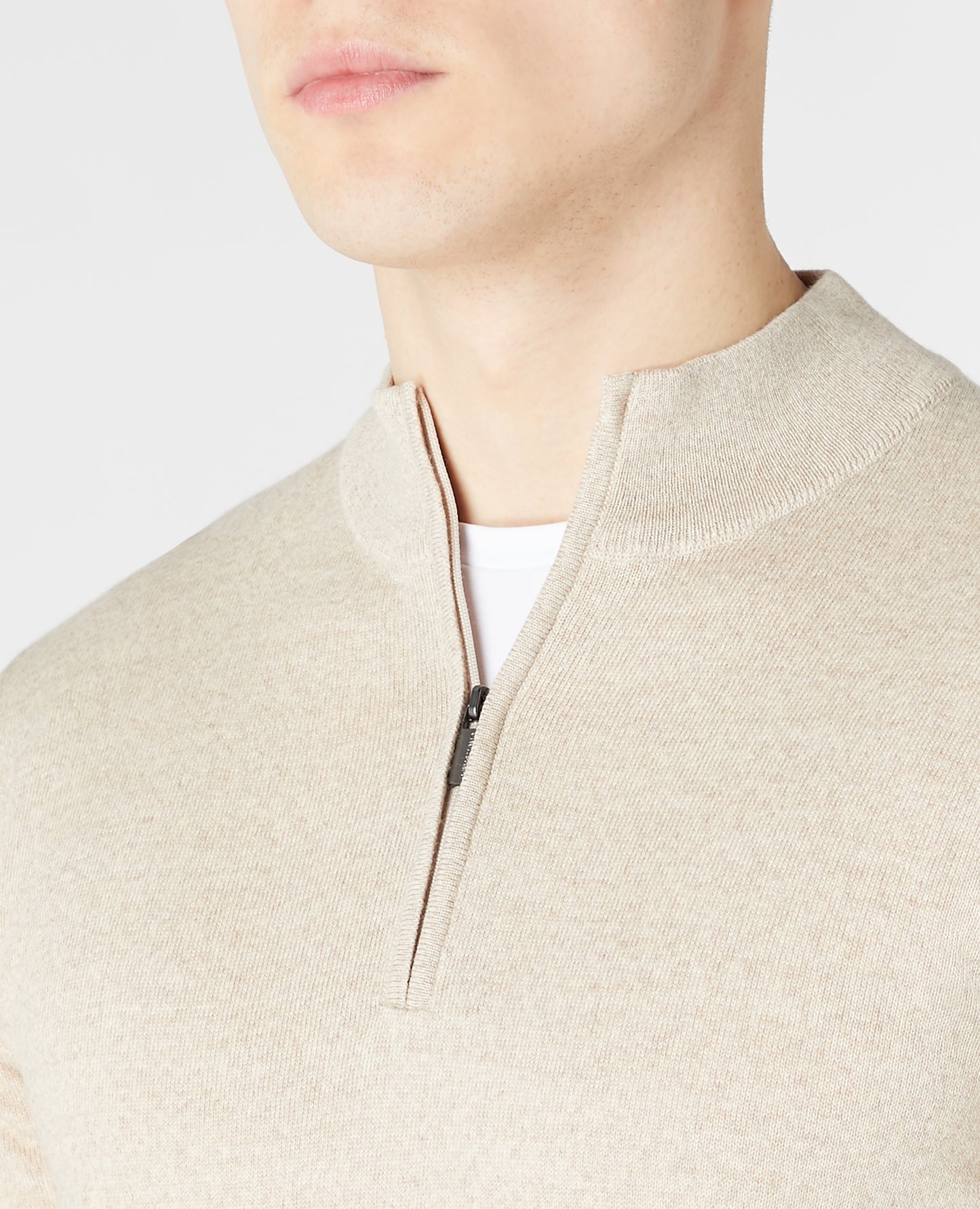 Remus Uomo Half Zip Sweater - Oatmeal