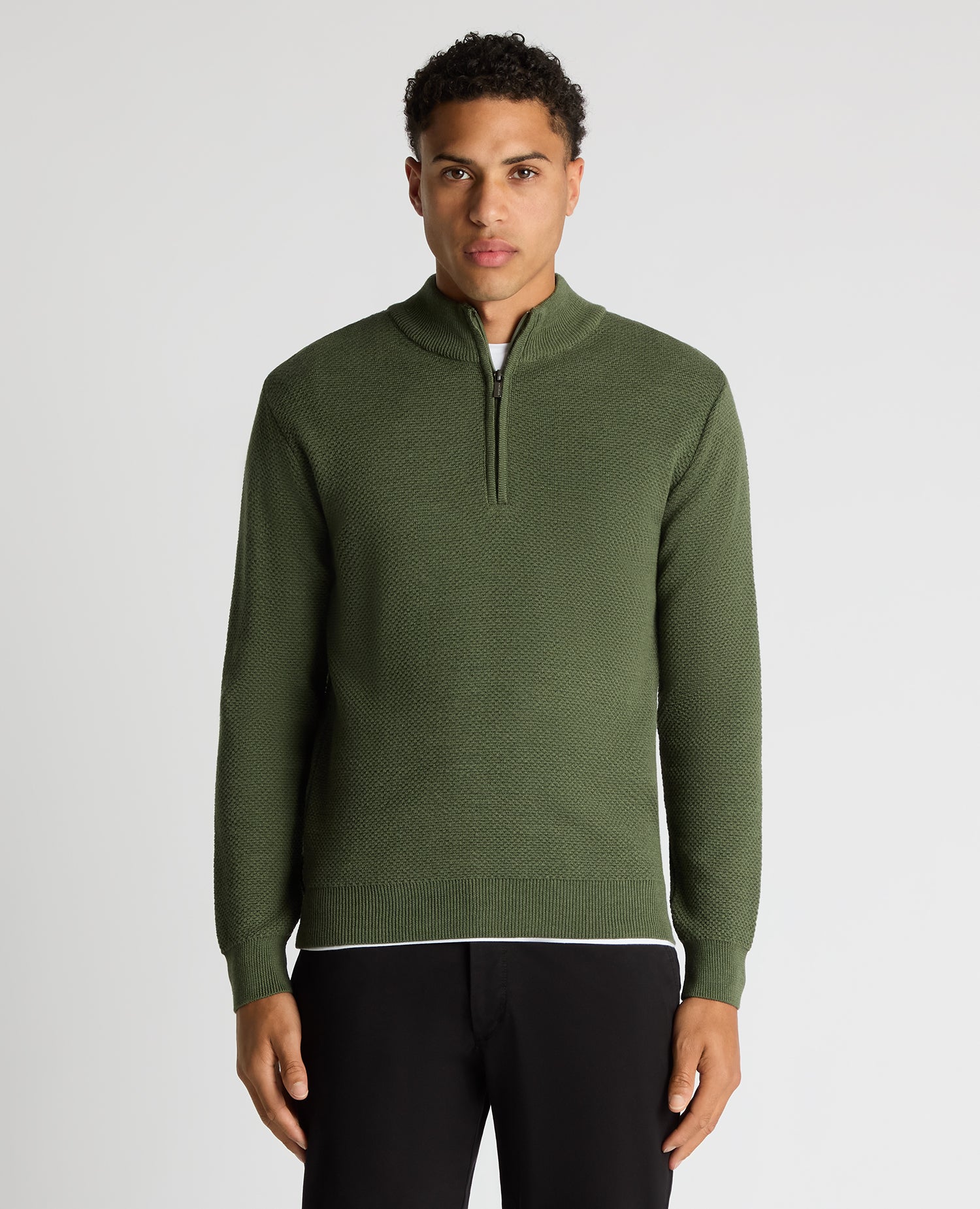 Remus Uomo Half Zip Sweater Green