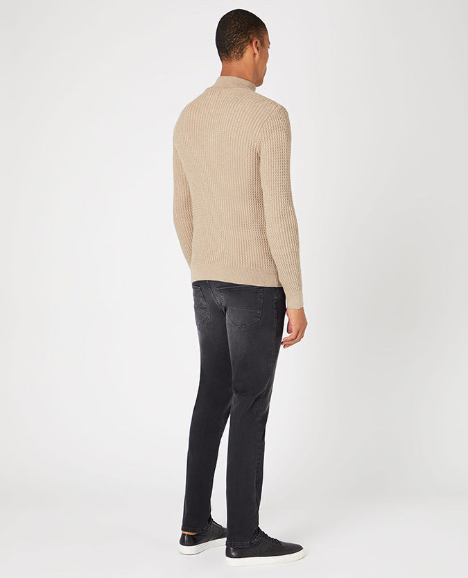 Remus Uomo Longsleeve Half-Zip Sweater - Sand