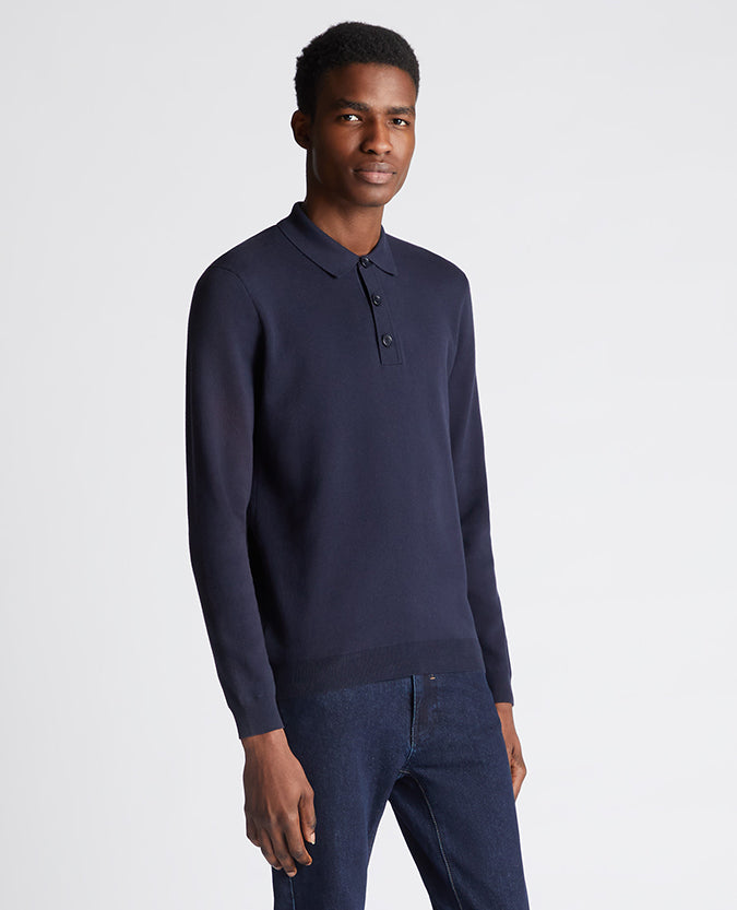 Remus Uomo Longsleeve Polo - Navy