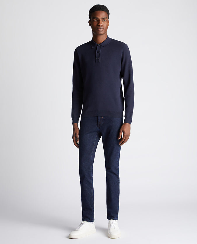 Remus Uomo Longsleeve Polo - Navy