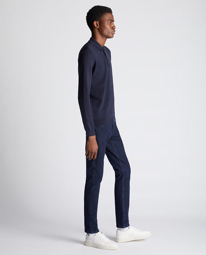 Remus Uomo Longsleeve Polo - Navy