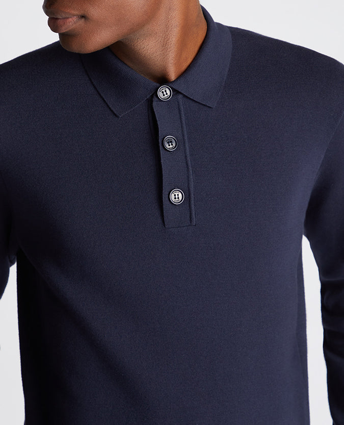 Remus Uomo Longsleeve Polo - Navy