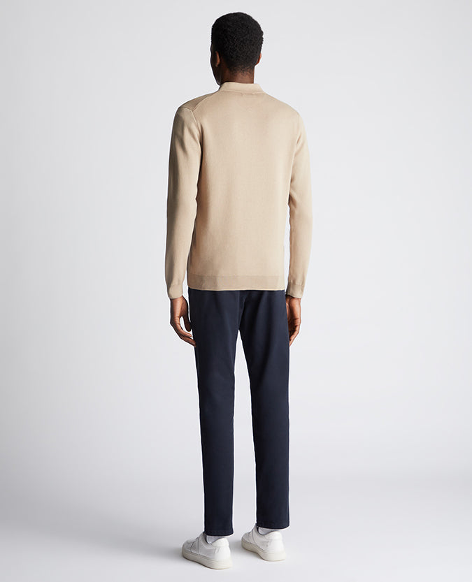 Remus Uomo Longsleeve Polo- Beige
