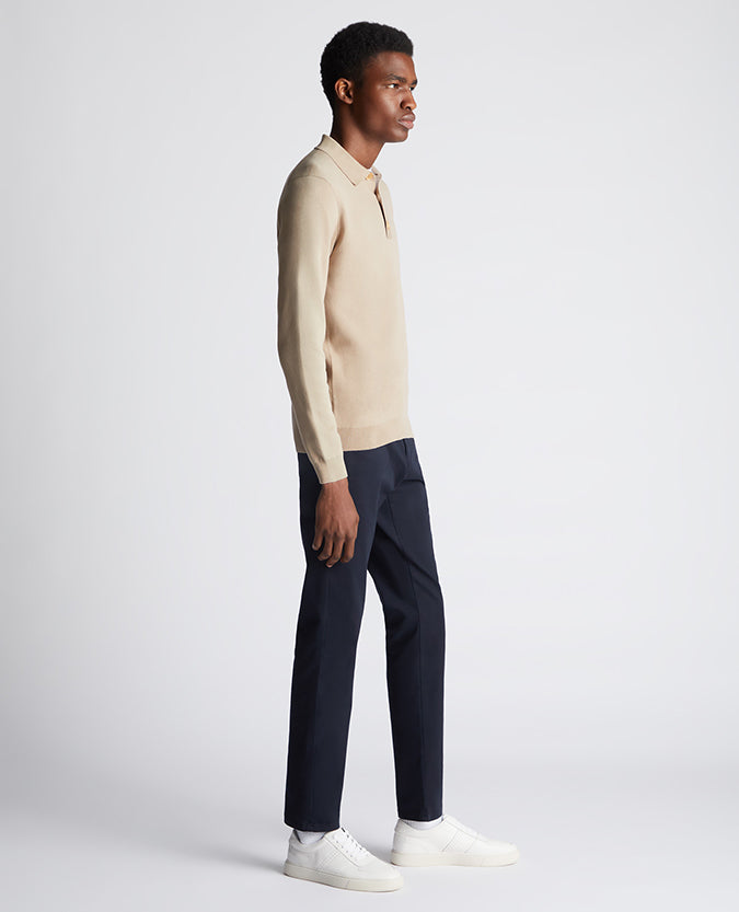Remus Uomo Longsleeve Polo- Beige
