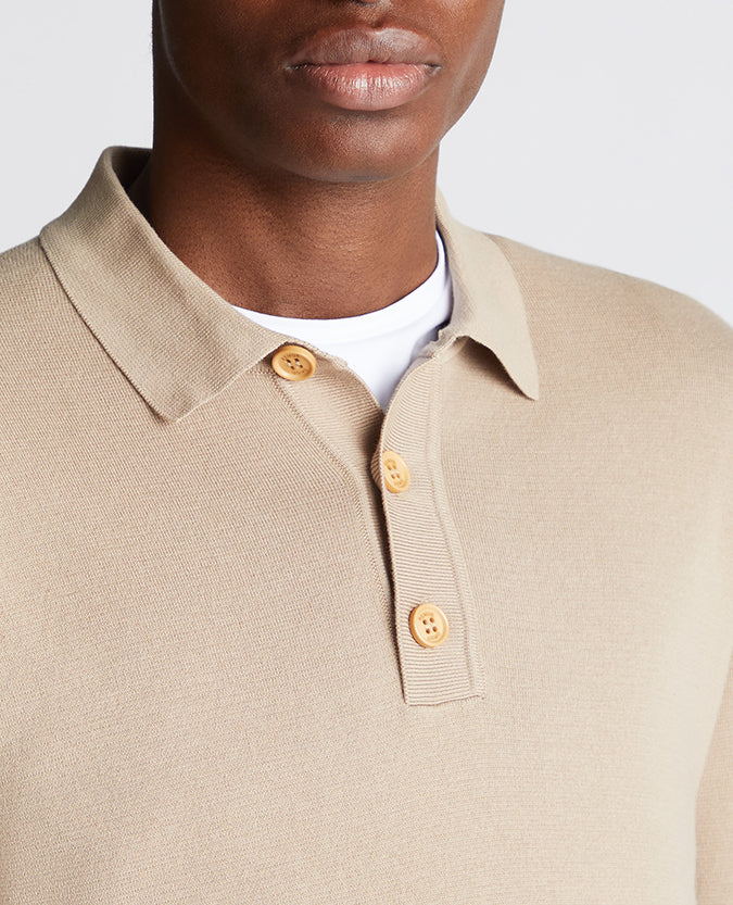 Remus Uomo Longsleeve Polo- Beige