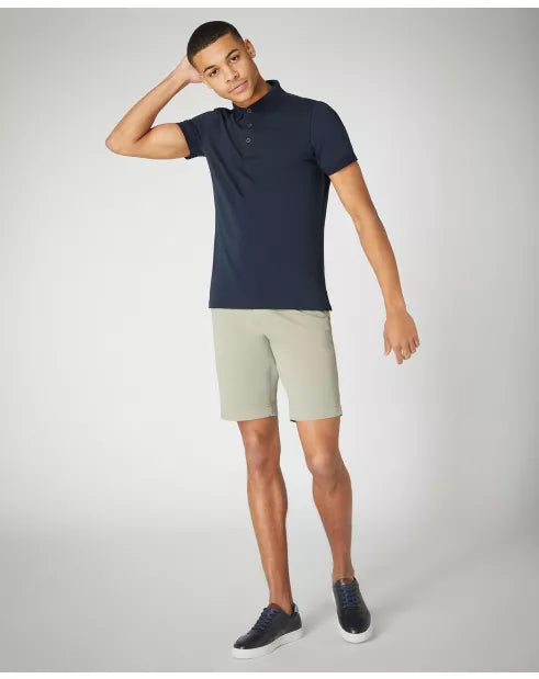 Remus Uomo Short Sleeve Button Polo Shirt - Navy