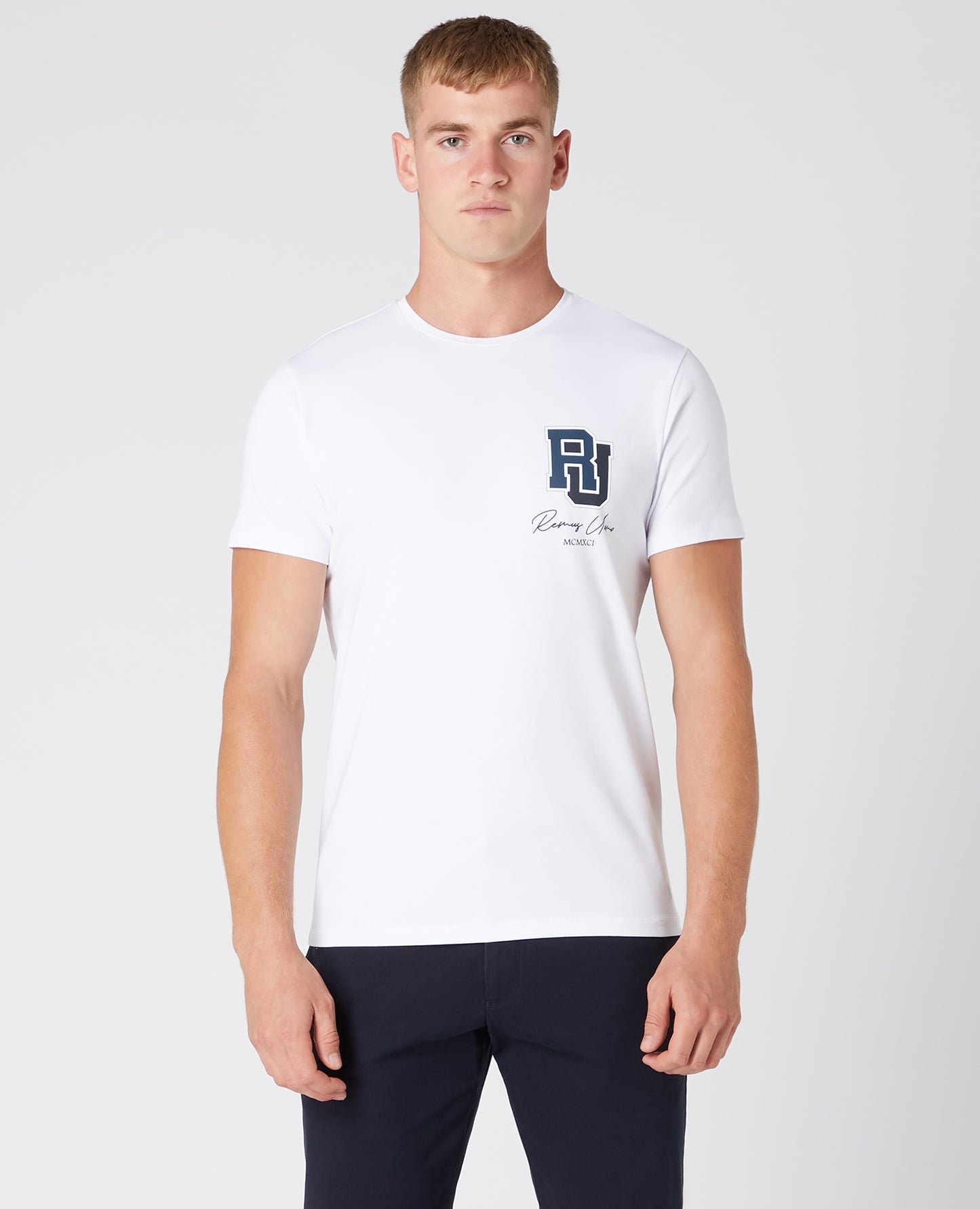 Remus Uomo Branded White Tee - White
