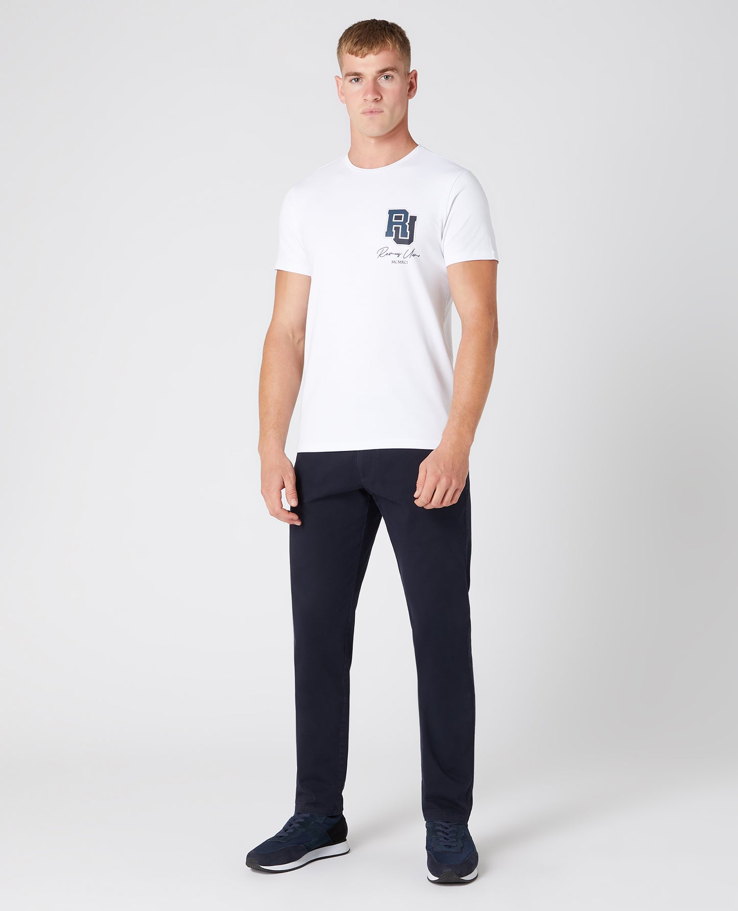 Remus Uomo Branded White Tee - White