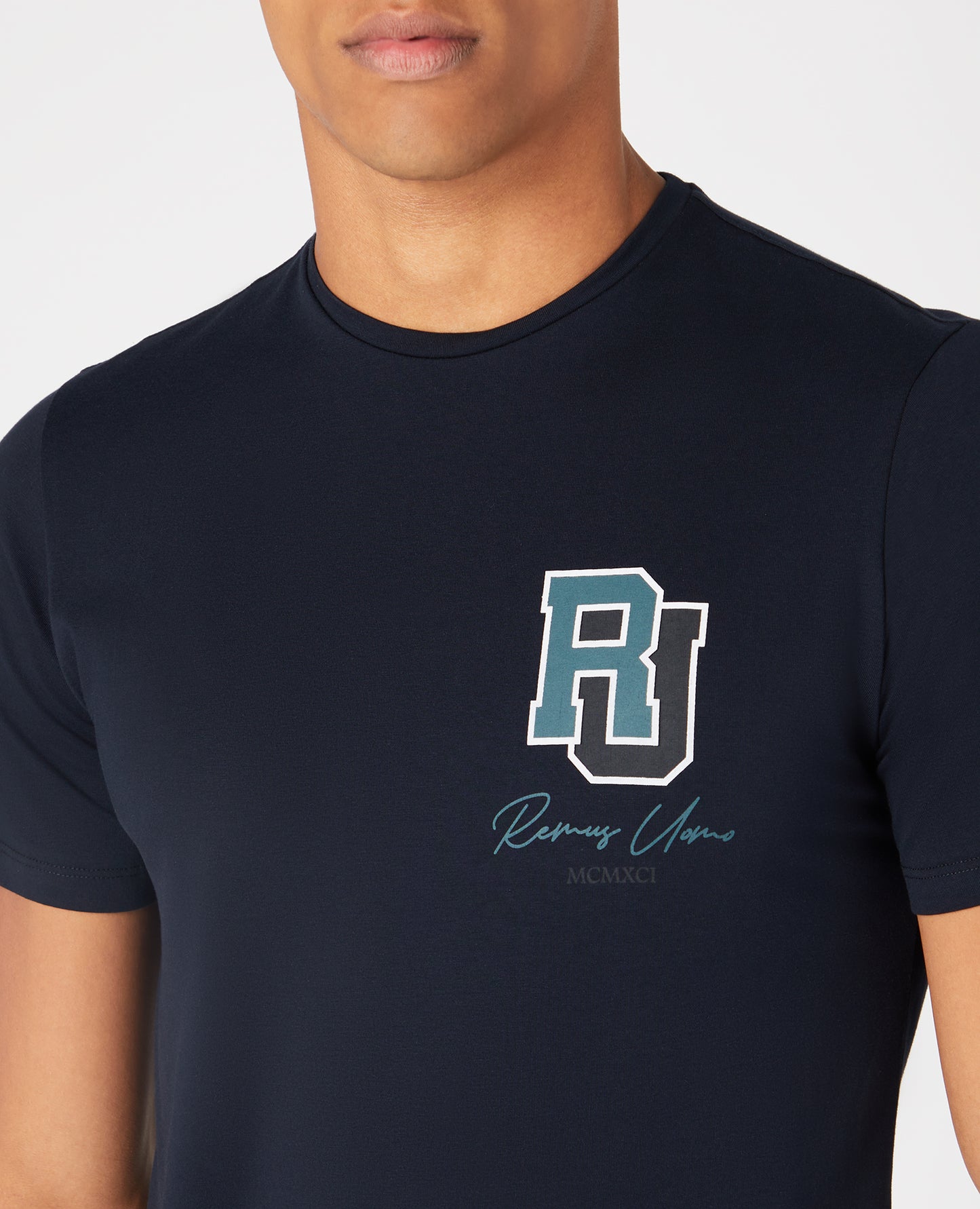 Remus Uomo Branded Tee - Navy
