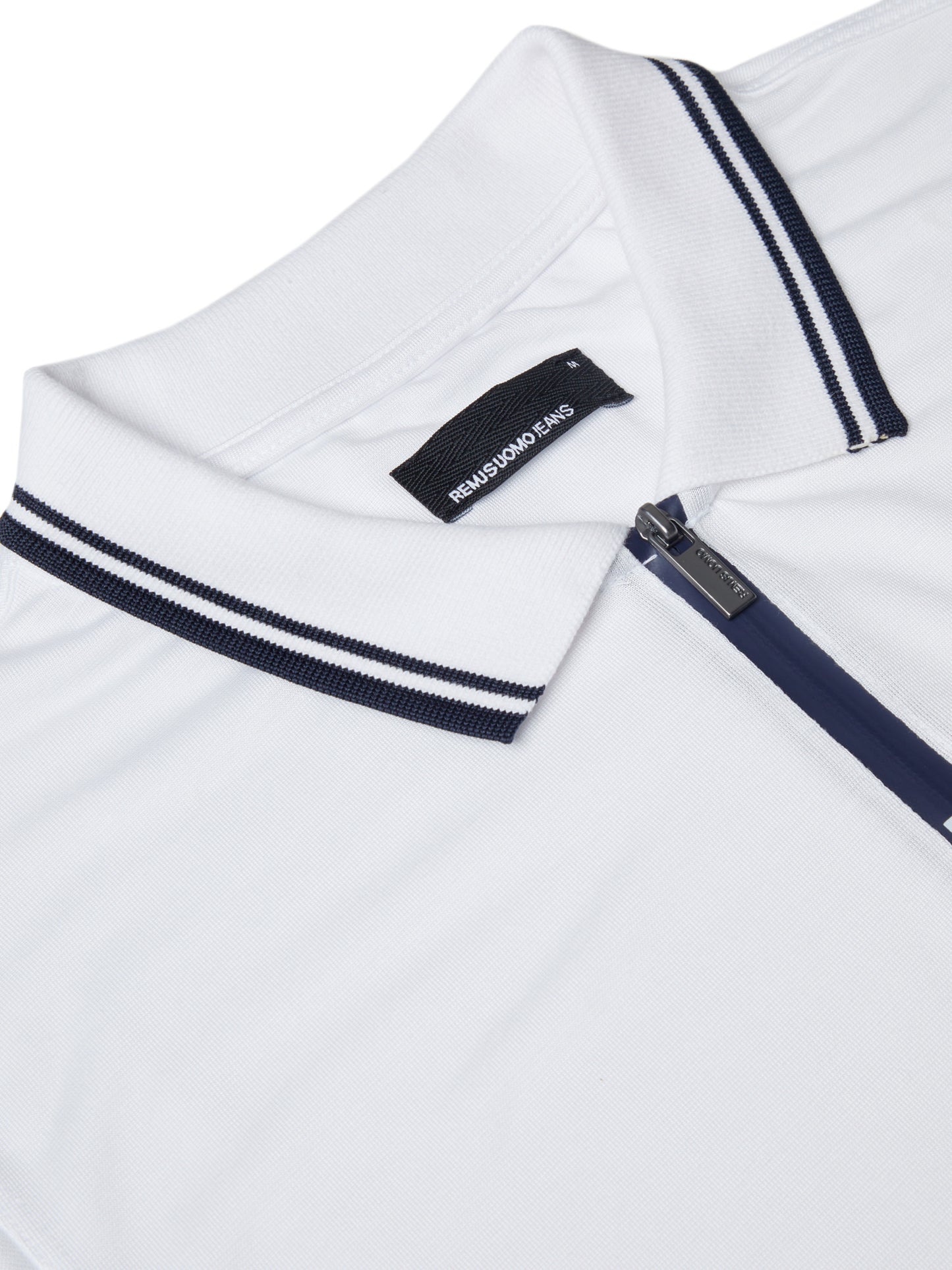 Remus Uomo Casual Zip Polo - White