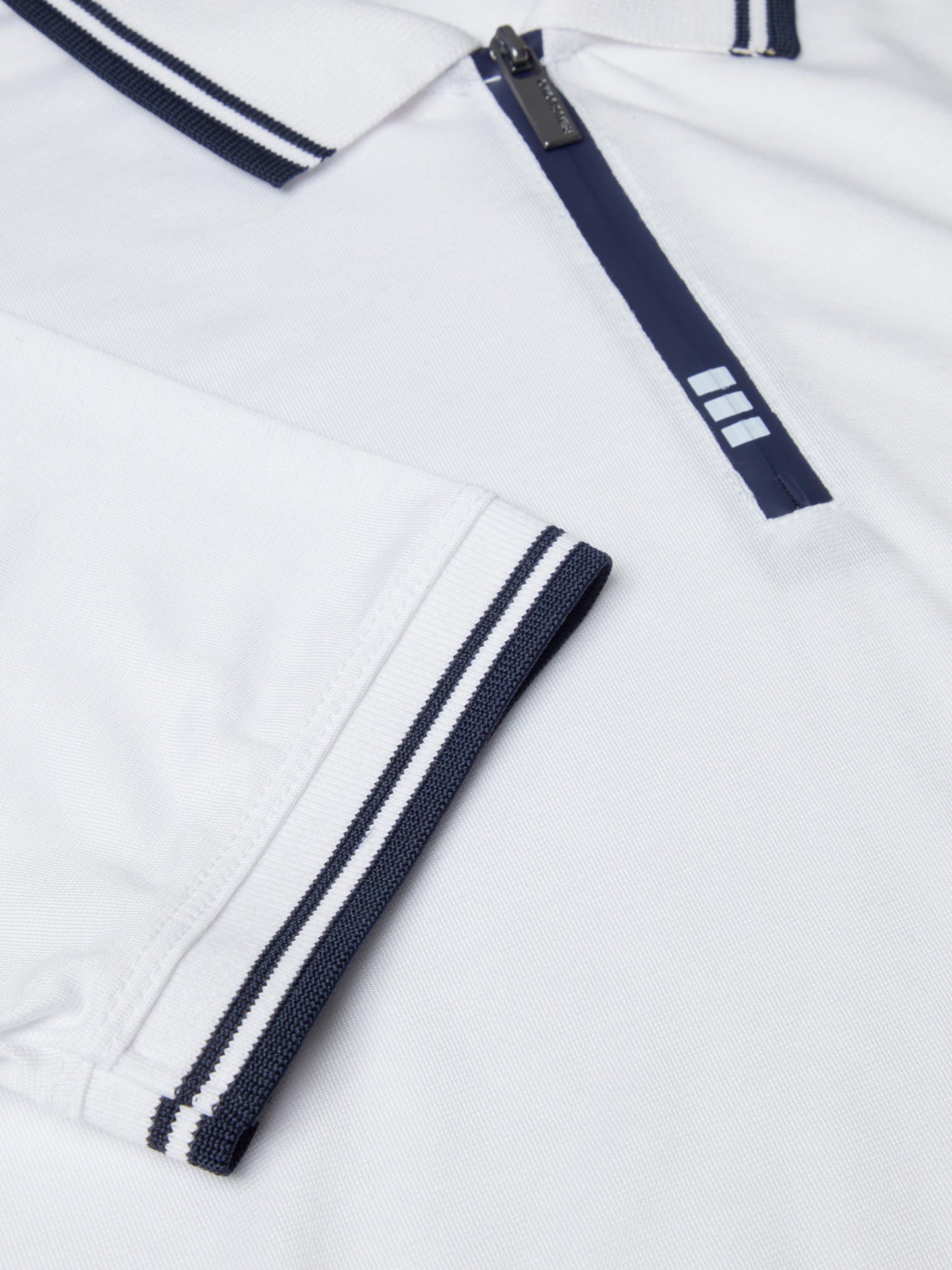 Remus Uomo Casual Zip Polo - White