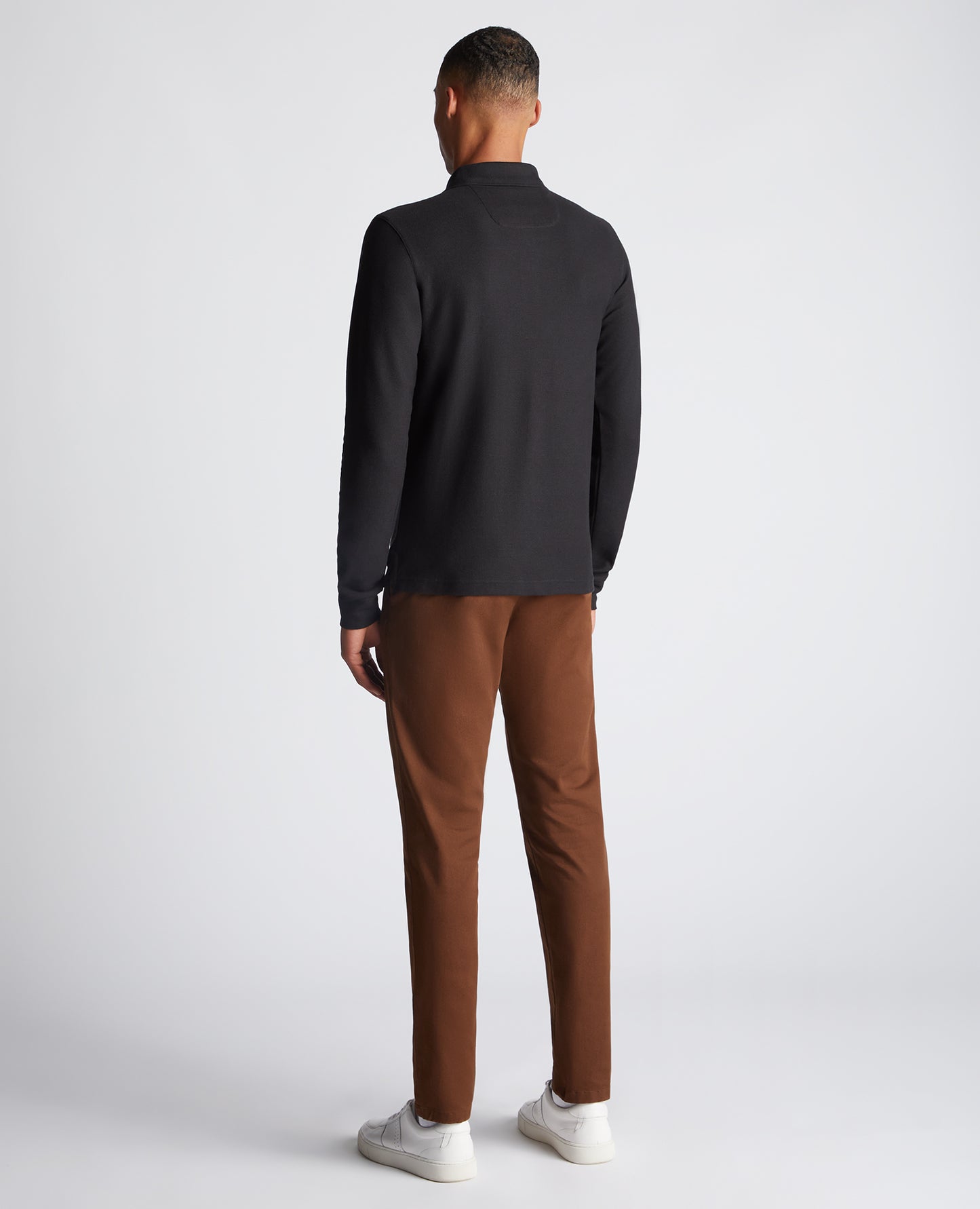 Remus Uomo Long Sleeve Polo Shirt - Black