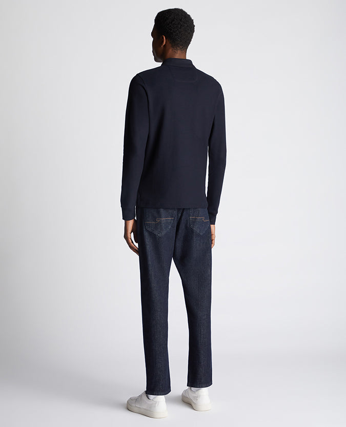 Remus Uomo Long Sleeve Polo - Navy
