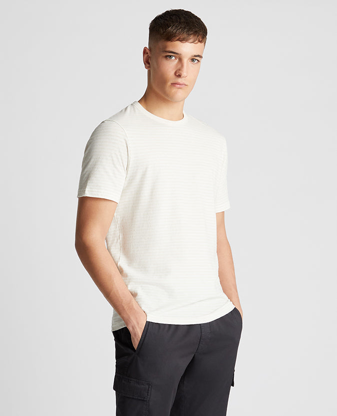Remus Uomo Relaxed Fit Tee - Cream Stripe