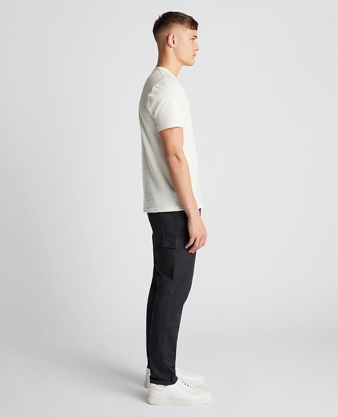 Remus Uomo Relaxed Fit Tee - Cream Stripe