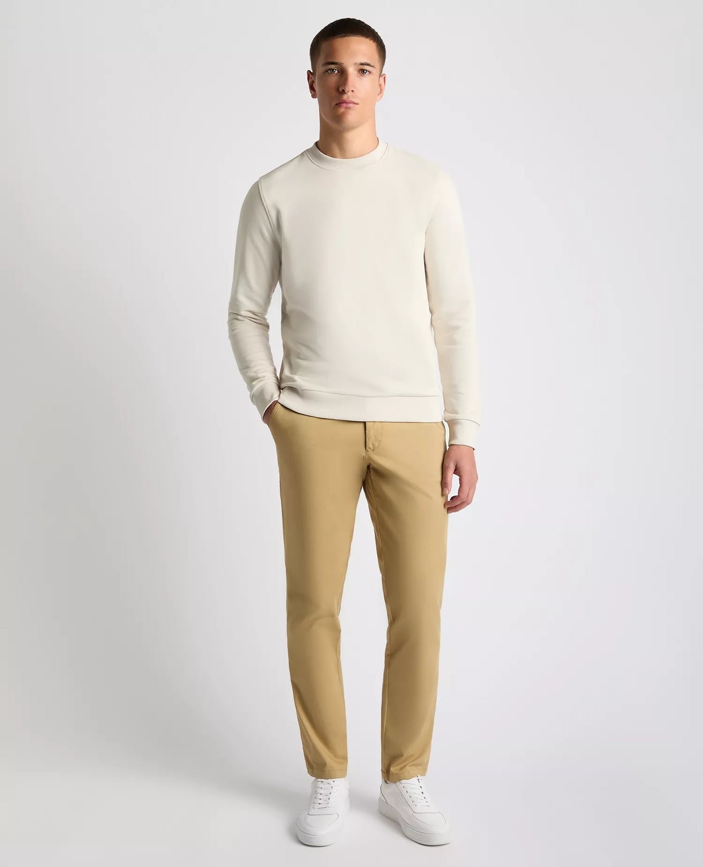 Remus Uomo Crew Neck Sweater - Cream