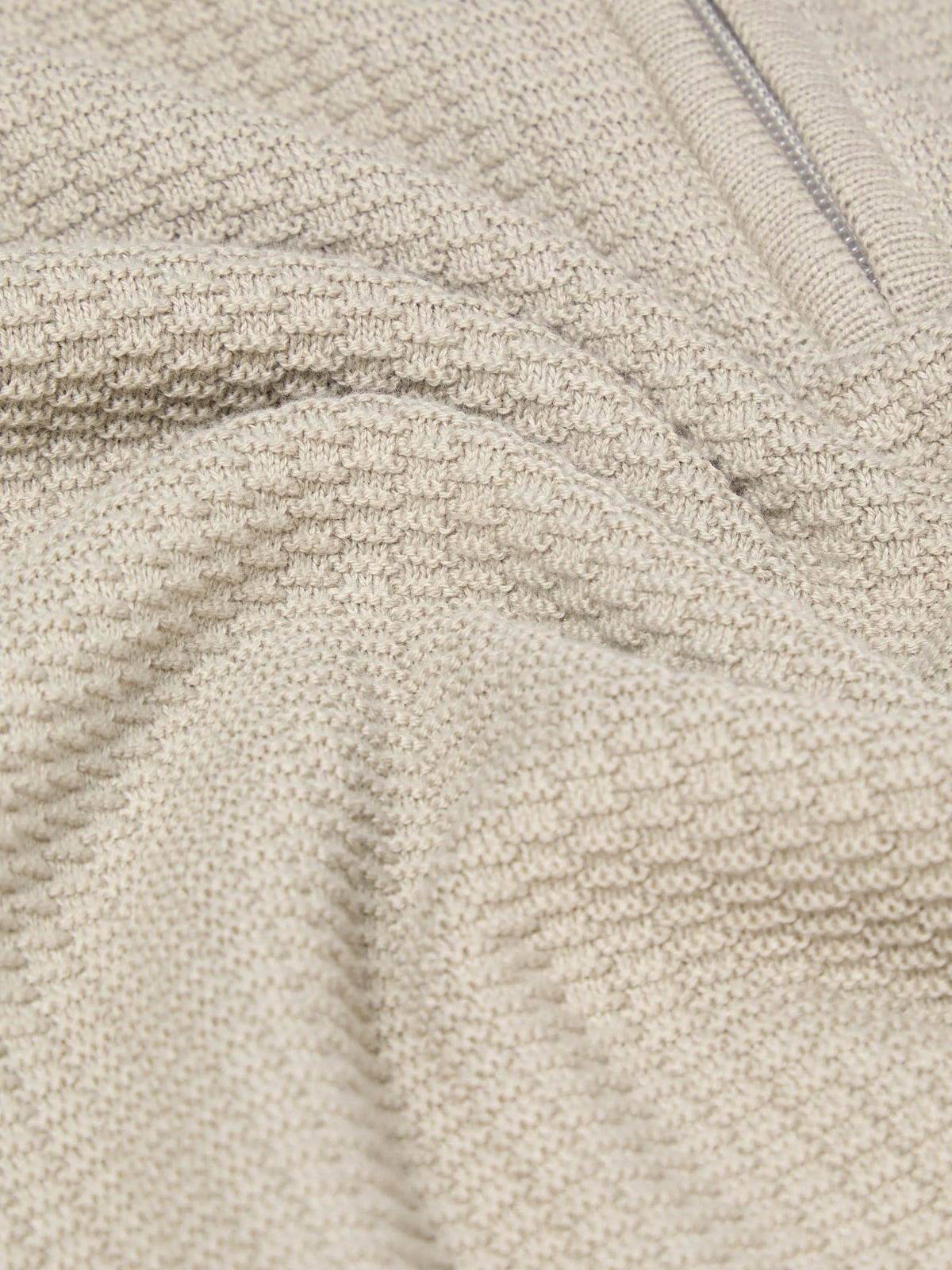 Remus Uomo Half Zip Knit Jumper - Cream