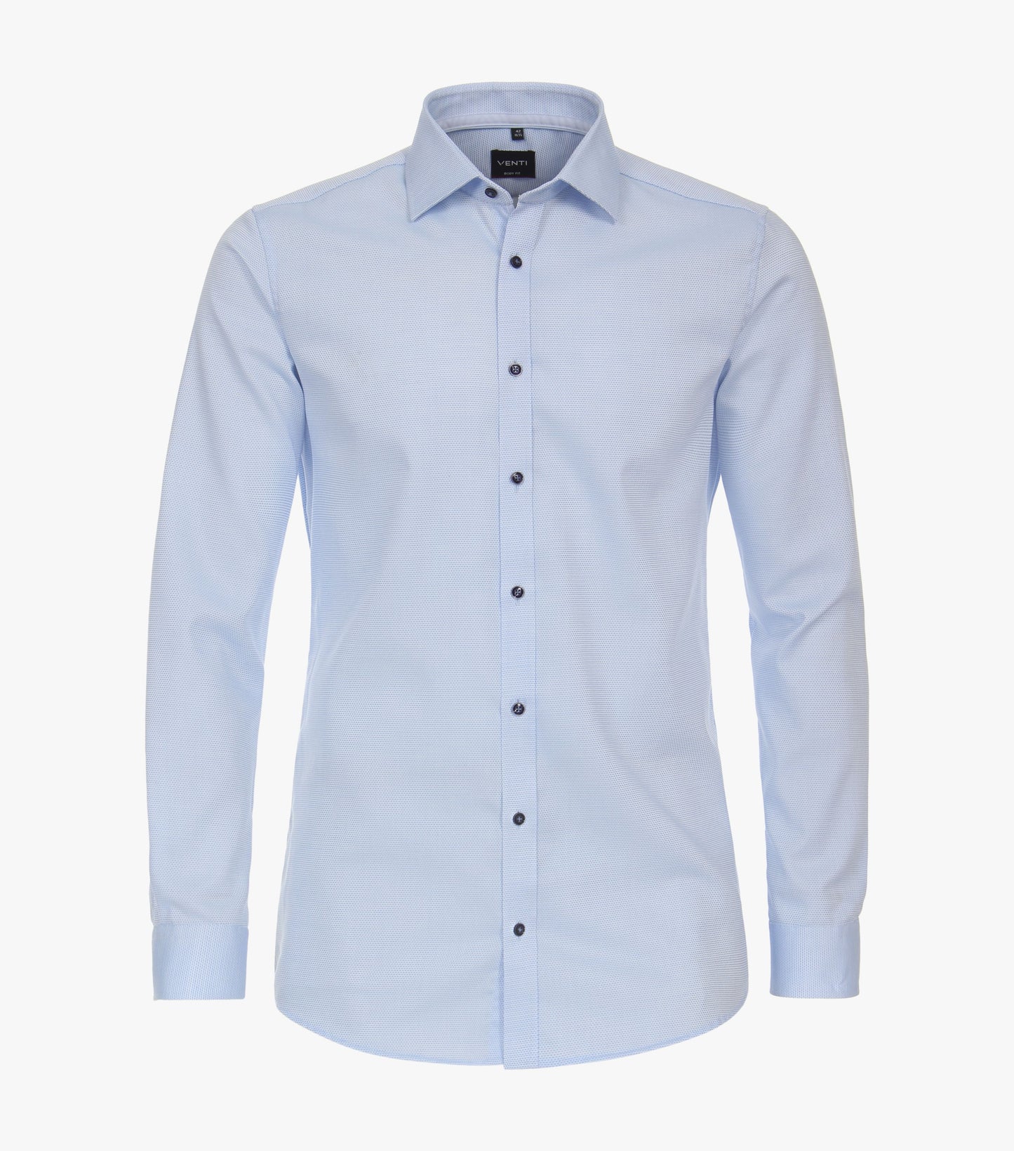Venti Long-Sleeved Body Fit Shirt - Blue