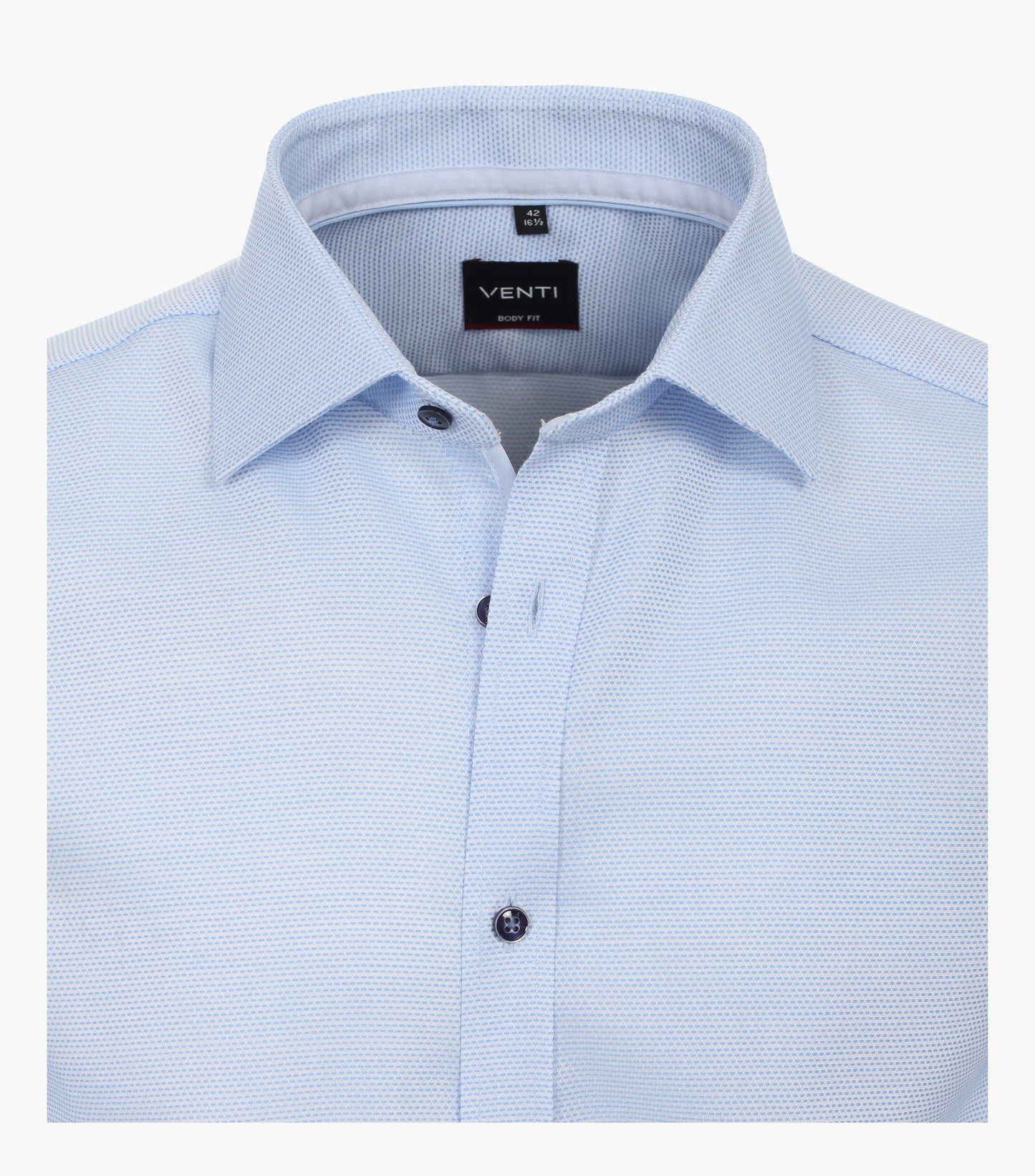 Venti Long-Sleeved Body Fit Shirt - Blue