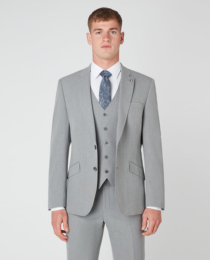 Remus Uomo Tapered Fit Stretch Palucci Suit Jacket - Grey