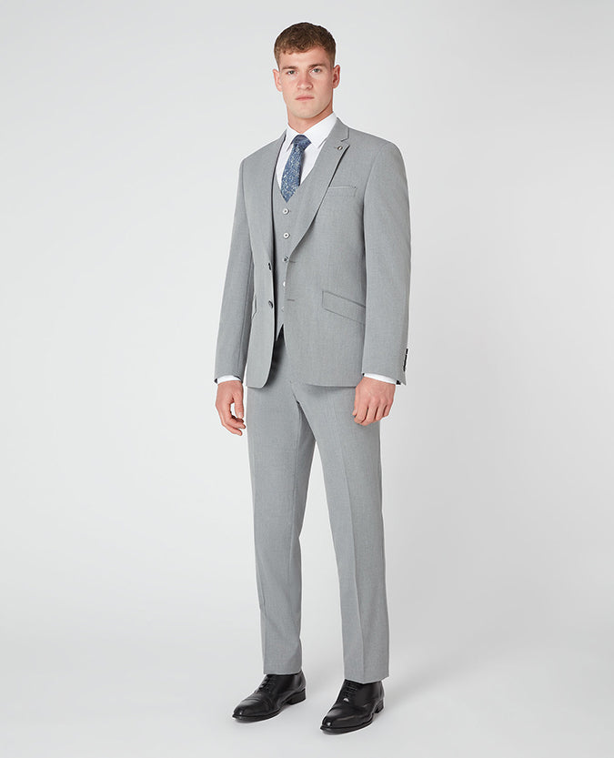Remus Uomo Tapered Fit Stretch Palucci Suit Jacket - Grey