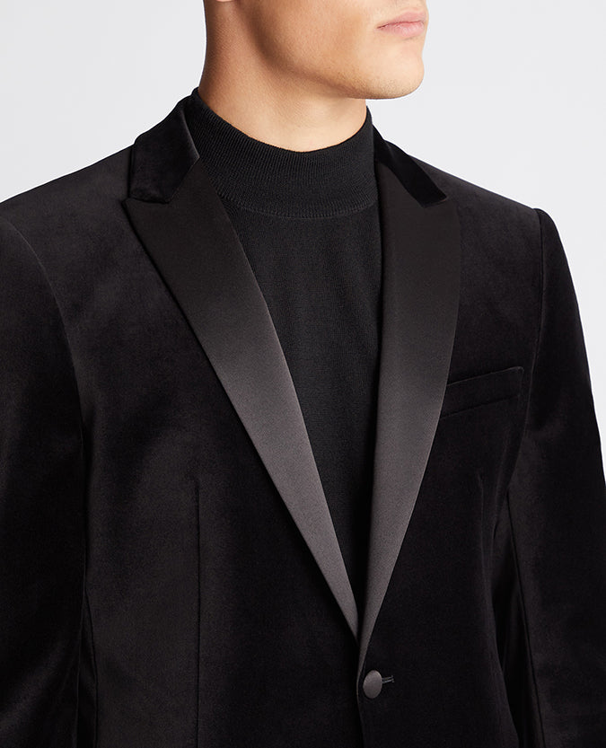 Remus Uomo Slim Fit Velvet Jacket - Black