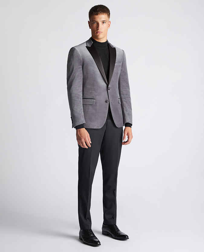 Remus Uomo Monti Velet Blazer - Grey