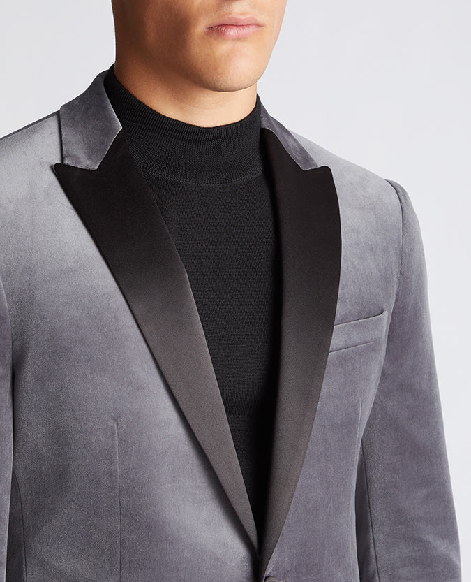 Remus Uomo Monti Velet Blazer - Grey