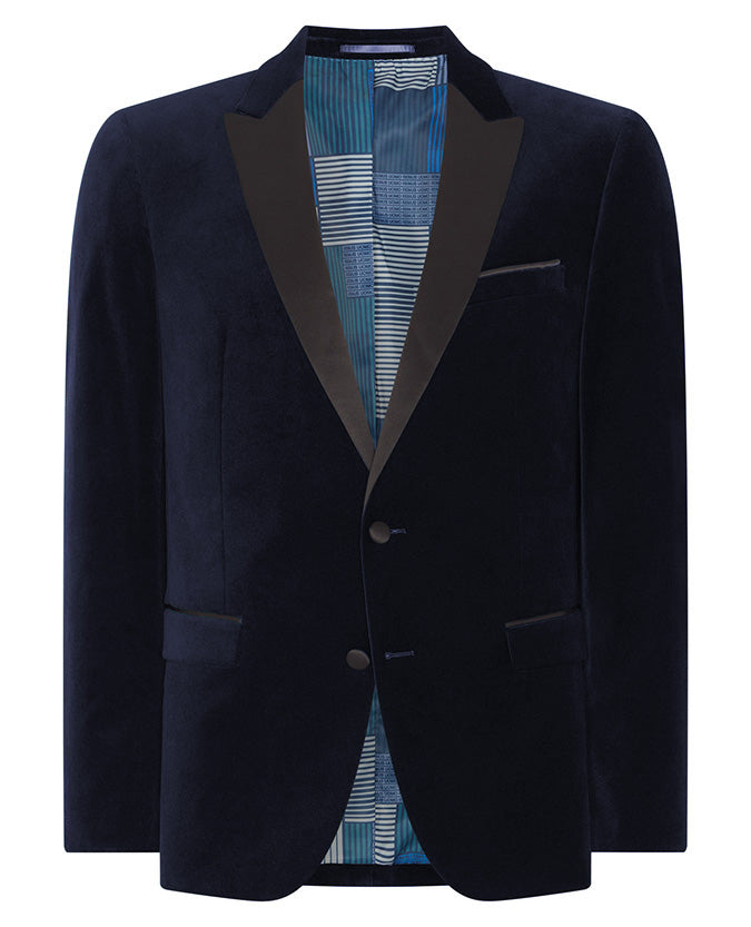 Remus Uomo Monti V Velvet Jacket - Navy